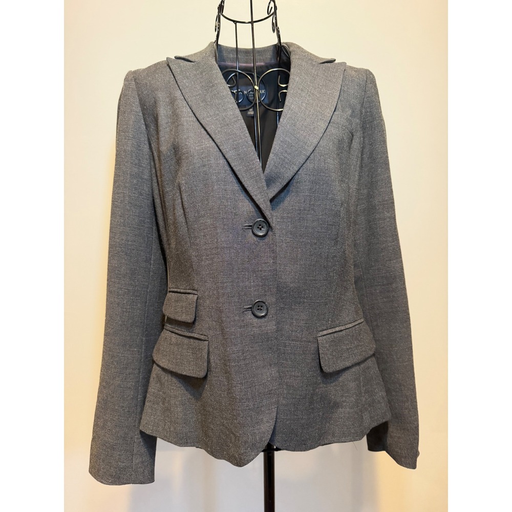 Banana Republic Petite Gray Two Button Blazer Jacket Size 4P Tailored Career